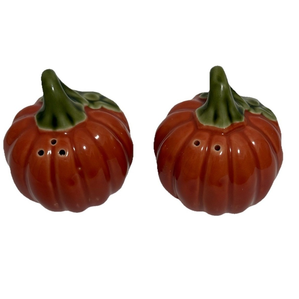 Ceramic Pumpkins‎ Salt And Pepper Shaker Set Thanksgiving Kitchen Fall Decor